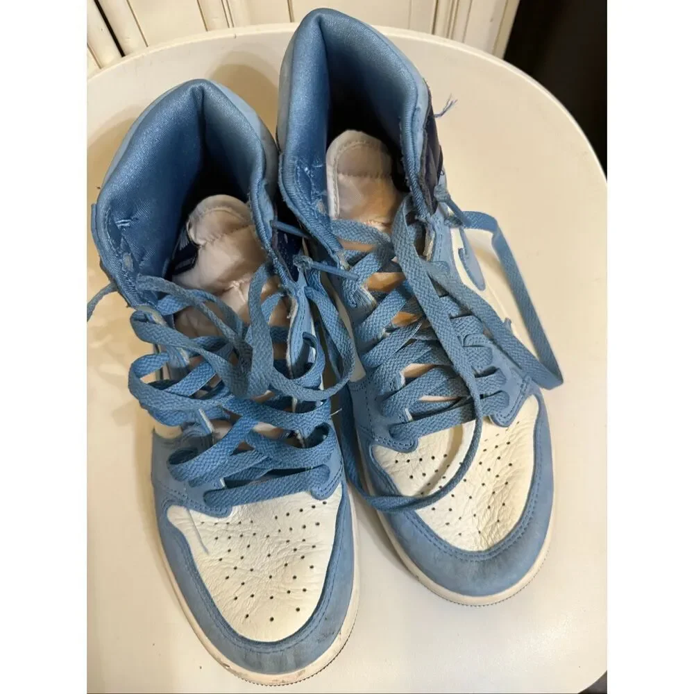 Jordan Men's Air Jordan 1 Retro High OG First In Flight Sneakers Blue White Sz 8